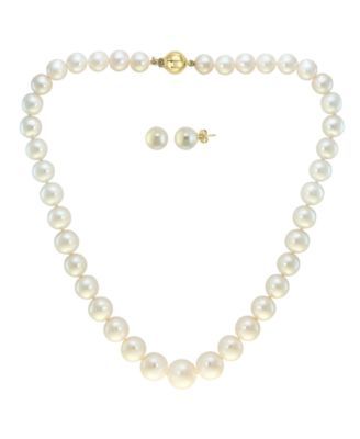 EFFY® 2-Pc. Set Cultured Freshwater Pearl (7-1/2-13mm) Strand Necklace & Matching Stud Earrings