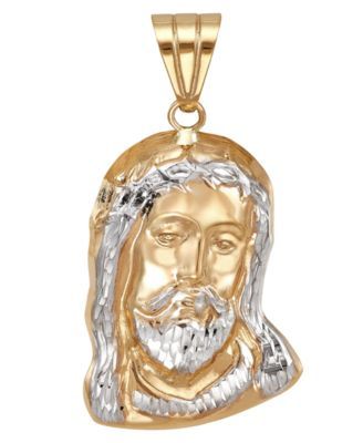 Christ Head Pendant in 14k Yellow