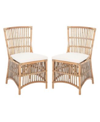 Erika Rattan Accent Chair with Cushion, Set of 2