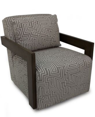 Saulie 30" Fabric Swivel Chair, Created for Macy's