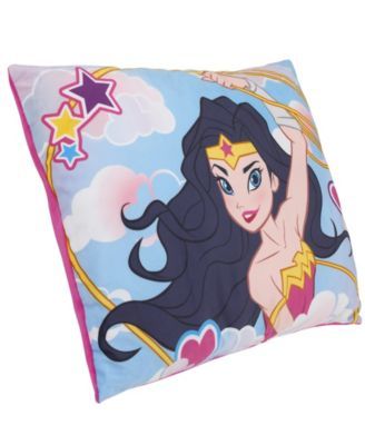 Wonder Woman Clouds and Hearts Plush Decorative Pillow, 12" x 14"