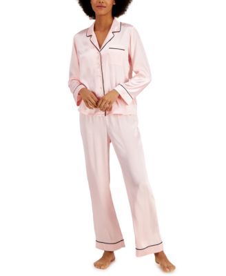 Satin Notch Collar Pajama Set, Created for Macy's