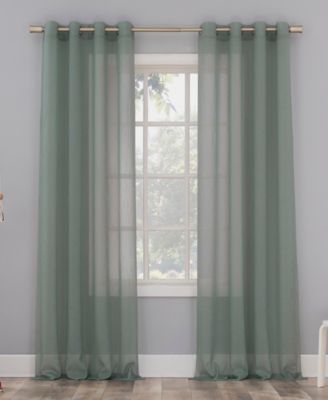 Crushed Sheer Voile Grommet Curtain Panel, 63" L x 51" W