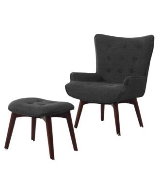 Andal Mid-Century Accent Chair with Ottoman