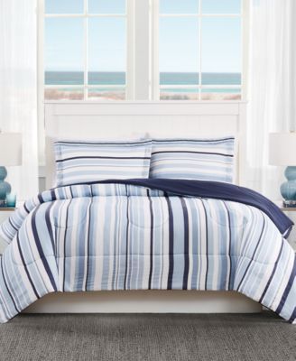 Coastal Stripe 3-Pc. Comforter Sets, Created for Macy's