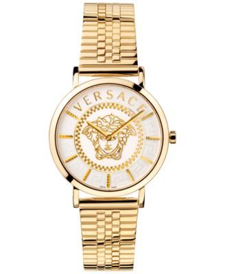 Women's Swiss V-Essential Gold Ion Plated Stainless Steel Bracelet Watch 36mm