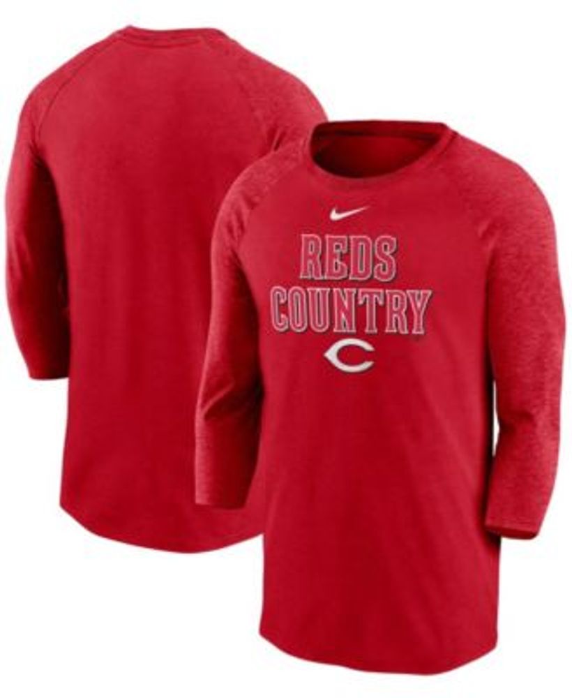 Cincinnati Reds Nike Rewind 3/4-Sleeve T-Shirt - White/Red