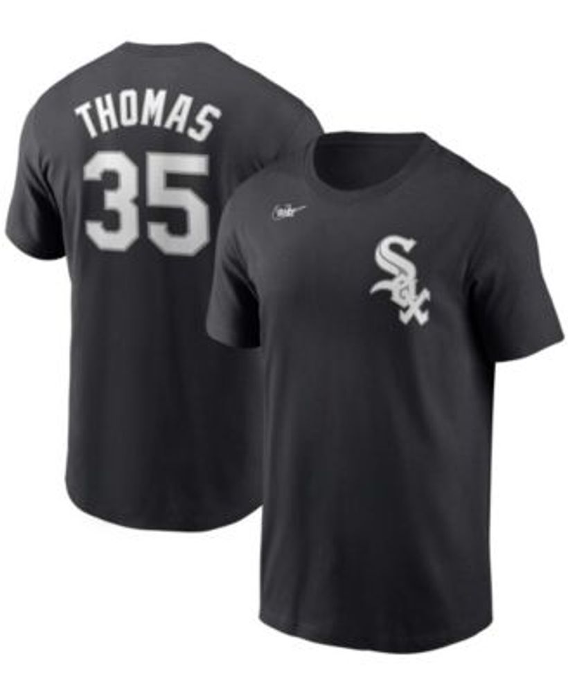 Men's Nike Frank Thomas Black Chicago White Sox Cooperstown Collection Name  & Number T-Shirt