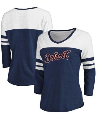 Women's Houston Astros Touch White/Navy Base Runner 3/4-Sleeve V-Neck T- Shirt