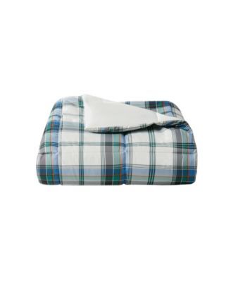 Essentials by Martha Stewart Collection Reversible Plaid Comforter, Created for Macy's 