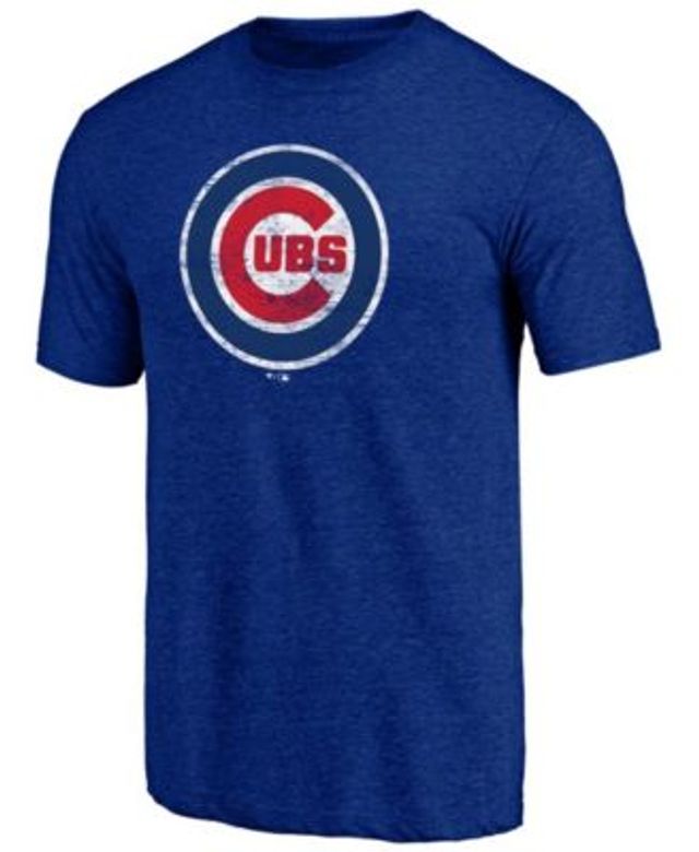 Men's Fanatics Branded Royal Chicago Cubs Weathered Official Logo Tri-Blend T-Shirt