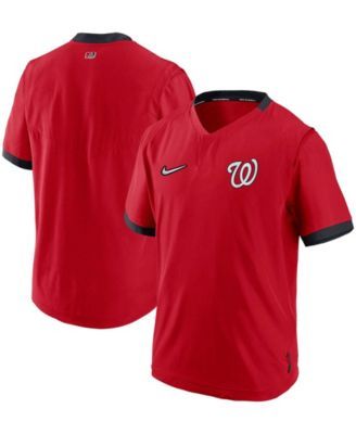 Men's Nike Navy/Red Atlanta Braves Authentic Collection Short Sleeve Hot Pullover Jacket Size: Small