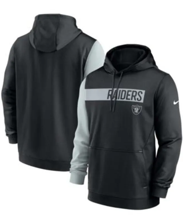 Men's Nike Black Las Vegas Raiders Sideline Athletic Stack Performance Pullover Hoodie Size: Small