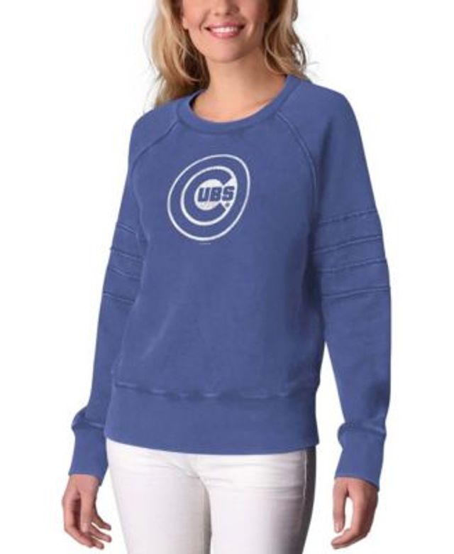 Chicago Cubs DKNY Sport Women's Lily V-Neck Pullover Sweatshirt - Royal