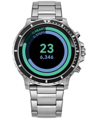 Men's CZ Smart HR Stainless Steel Bracelet Touchscreen Smart Watch 46mm