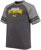 Men's Heathered Gray/Black Pittsburgh Steelers Big & Tall Raglan