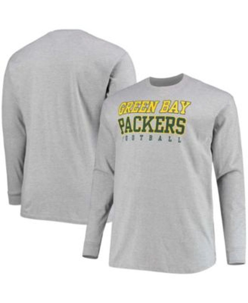 Fanatics Men's Big and Tall Heathered Gray Green Bay Packers Practice Long  Sleeve T-shirt