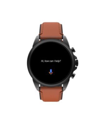 Men's Gen 6 Brown Leather Strap Smartwatch 44mm