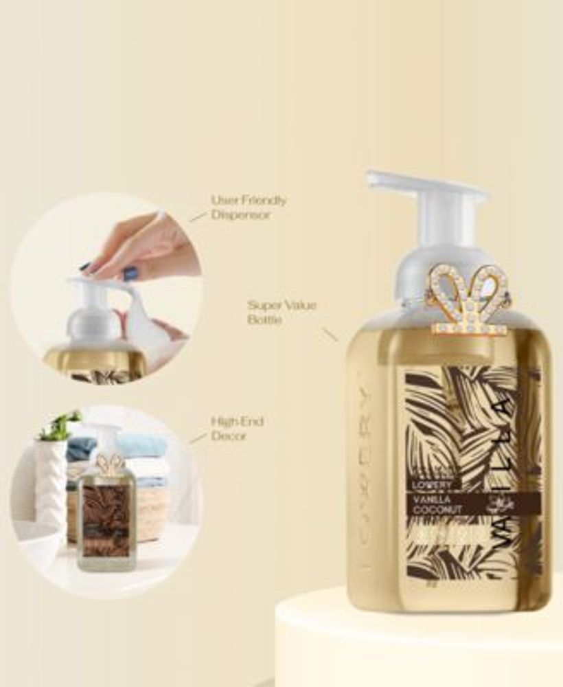 Hand Foaming Soap in Vanilla Coconut, Moisturizing Hand Soap with Flawless Crystal Heart Bracelet - Hand Wash Set