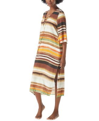 Striped Caftan Cover-Up