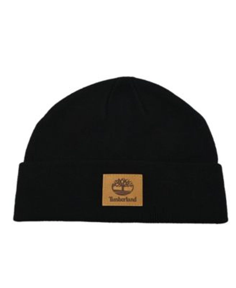 Women's Cuffed Beanie with Leather Patch