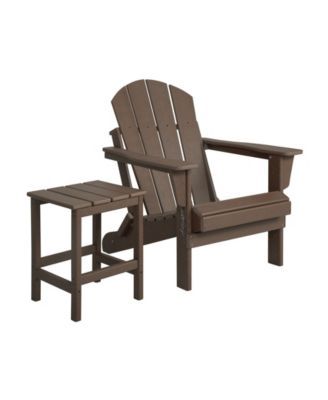 Outdoor Patio Adirondack Chair and Side Table Set, 2 Piece