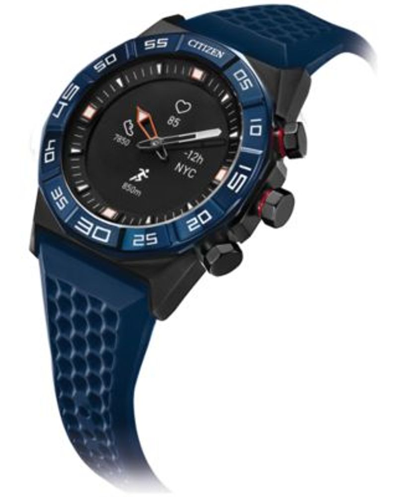 Men's CZ Smart Hybrid HR Blue Strap Smart Watch 44mm