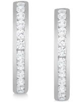 Diamond Channel-Set Hoop Earrings (1 ct. t.w.) 14k white or Yellow Gold