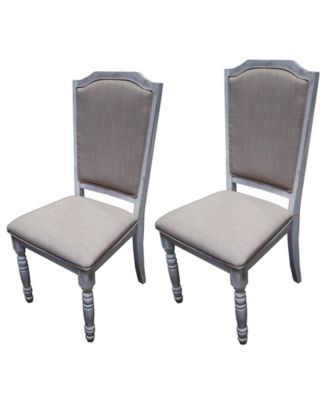 Karen Rustic Farmhouse Style Dining Chairs, Set of 2