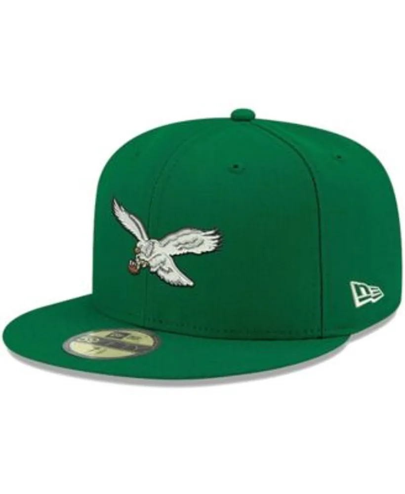 New Era Men's Kelly Green Philadelphia Eagles Throwback 9Fifty Adjustable Snapback  Hat