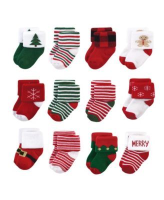 Baby Girls and Boys Cotton Rich Terry Socks, Set of 12