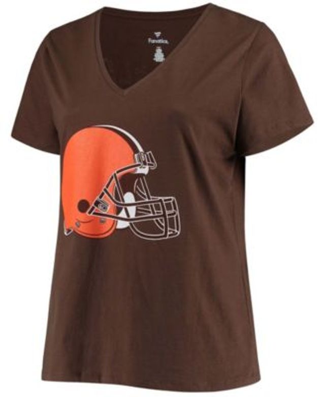 Fanatics Women's Plus Size Nick Chubb Brown Cleveland Browns Name Number  V-neck T-shirt