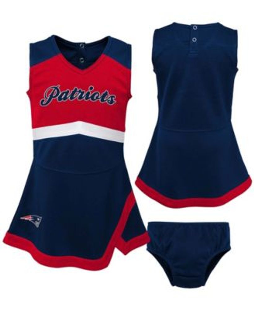 Outerstuff Girls Infant Navy New England Patriots All Hearts Jersey Long Sleeve Dress