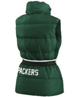 Women's Green Bay Packers Full-Zip Puffer Vest with Belt