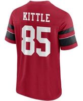 Fanatics Men's George Kittle Scarlet San Francisco 49ers Hashmark Name and Number V-Neck T-Shirt