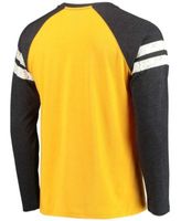 Men's New Era Gold San Francisco 49ers Throwback Raglan Long Sleeve T-Shirt