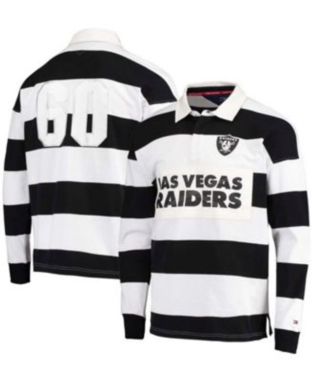 Tommy Hilfiger Men's Tommy Hilfiger Black/White Cleveland Browns Varsity  Stripe Rugby Long Sleeve Polo