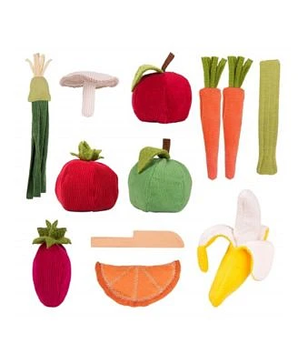 PopOhVer Pretend Play Plush Fruits Vegetables Food Playset