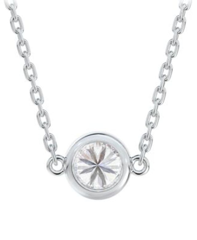 De Beers Forevermark Diamond Solitaire Pendant Necklace (5/8 ct. t.w.) in  14k White Gold, 16 + 2 extender - Macy's