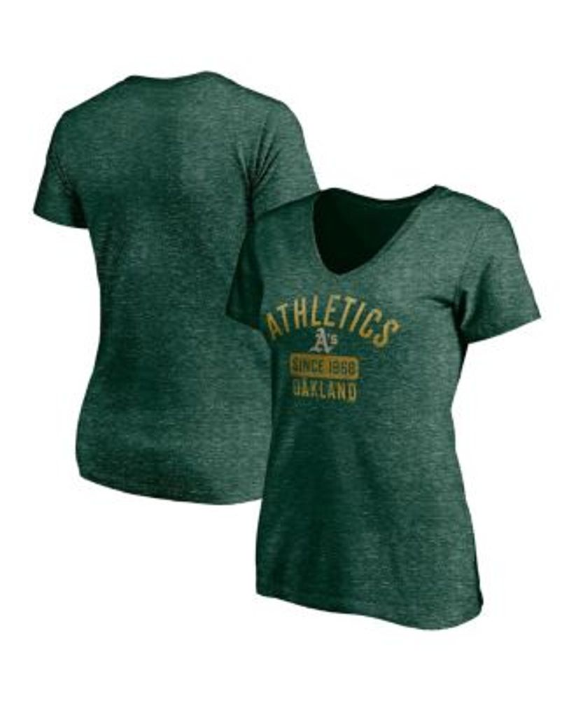 Lids Oakland Athletics Fanatics Branded Women's Core Official Logo V-Neck T- Shirt - Heathered Gray