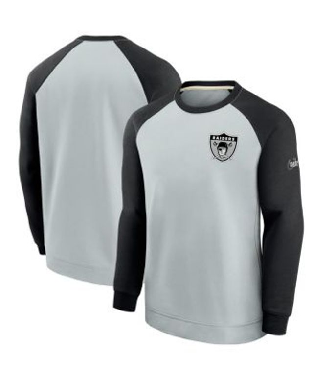 Raiders T-Shirt NFL Team Apparel Mens M Black Long Sleeve Logo Crew Neck  Bling