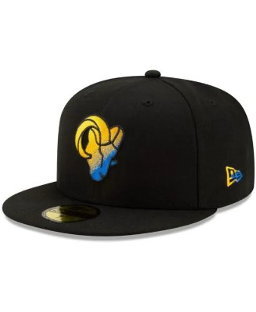 New Era Men's Black Los Angeles Rams Logo Color Dim 59FIFTY Fitted Hat