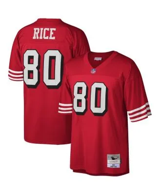 Mitchell & Ness Men's Jerry Rice Scarlet, Gold San Francisco 49ers Big and  Tall Split Legacy Retired Player Replica Jersey