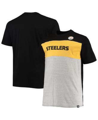 Fanatics Men's Black, Heathered Gray Pittsburgh Steelers Throwback  Colorblock T-shirt - Macy's