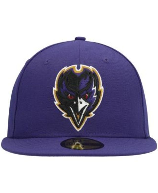 Men's New Era White Baltimore Ravens Omaha Low Profile 59FIFTY Fitted Hat