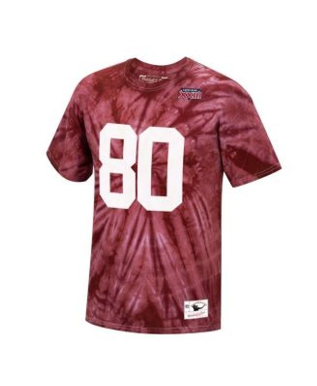 Men's Mitchell & Ness Joe Montana Scarlet San Francisco 49ers Tie-Dye  Retired Player Name & Number T-Shirt