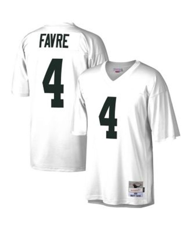 Men's Mitchell & Ness Brett Favre White Green Bay Packers 1996 Legacy Replica Jersey Size: Small