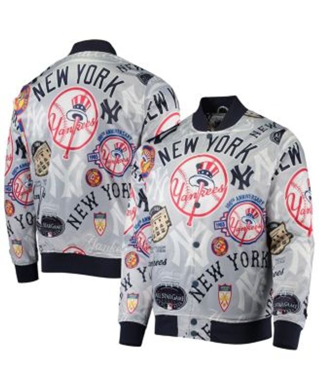 Majestic Women's New York Yankees Wordmark Varsity Jacket in Navy | Size XL