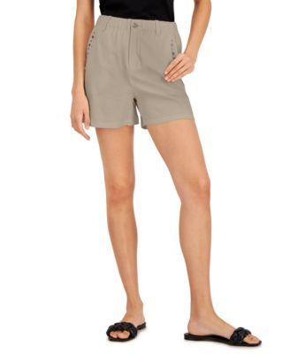 Women's High Rise Studded Pull-On Shorts, Created for Macy's