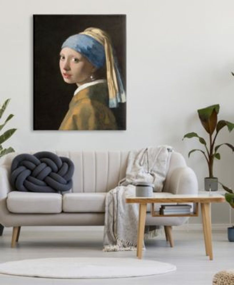 Vermeer Girl with a Pearl Earring Classical Portrait Painting Stretched Canvas Wall Art, 36" x 48"